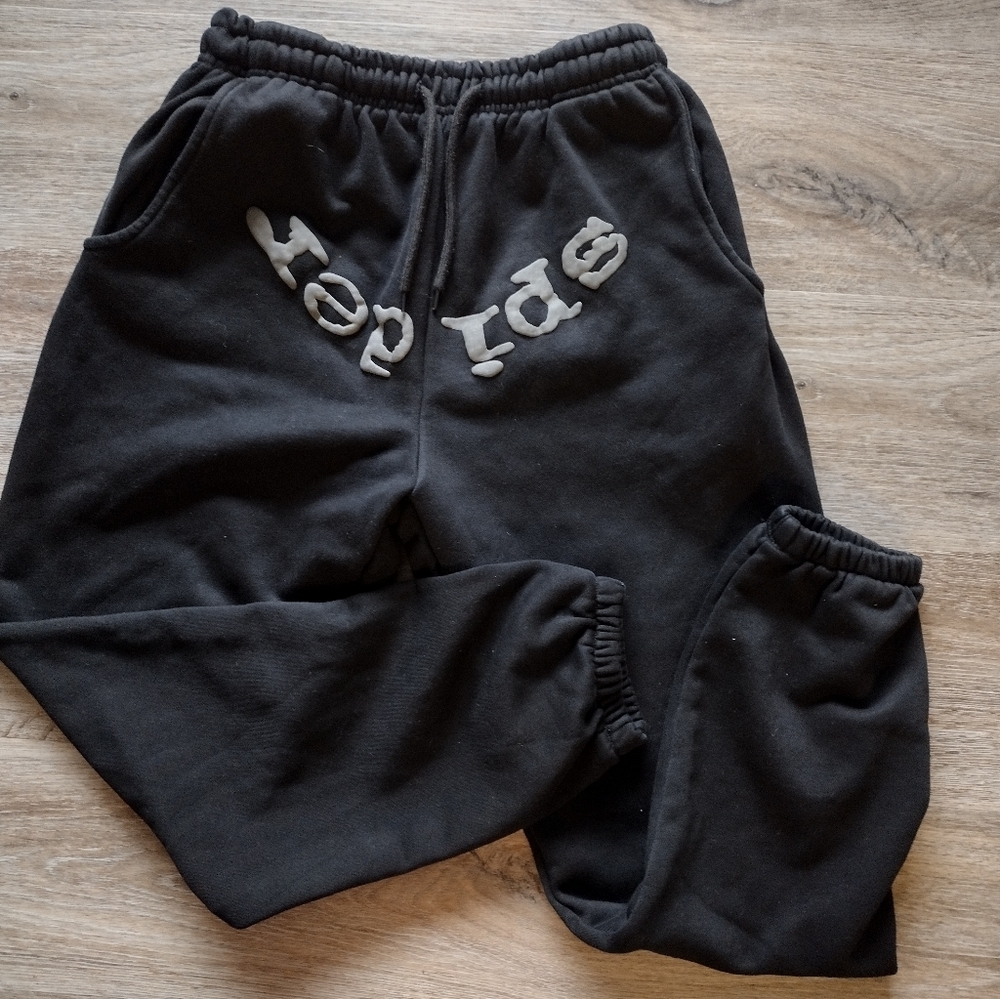 Black  Spider Joggers Bottoms , Medium -large